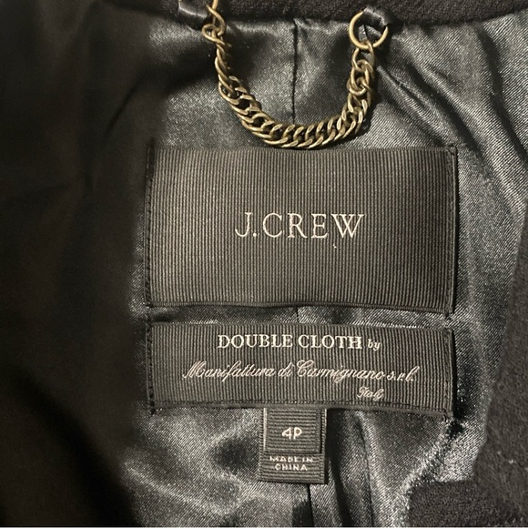 J. Crew double cloth lady day coat women’s size 4 petite black Italian fabric - Picture 3 of 6